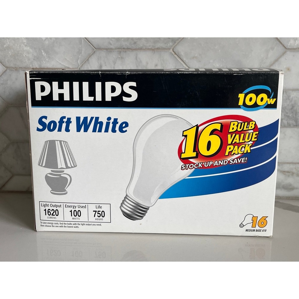 11 Philips Soft White Incandescent Bulbs 100w in 16 Ct Box New